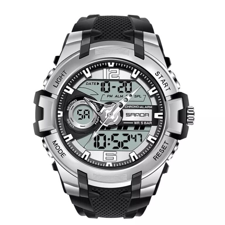 Sanda 6015 Dual Time Quartz Digital Water Proof Sport Watch For Men